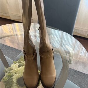 Stylish Tan Over the Knee Boots